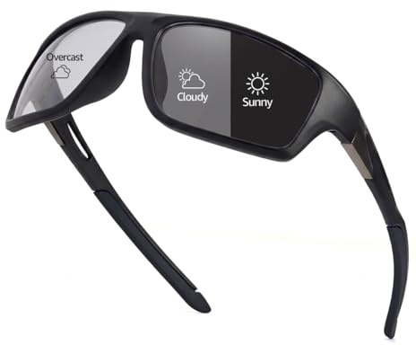Myiaur Fahrradbrille Herren Selbsttönend, Polarisierter UV400-Schutz | Photochrome Sonnenbrille, Ideal Zum Autofahren, für Outdoor-Sportarten Und Den Täglichen Gebrauch