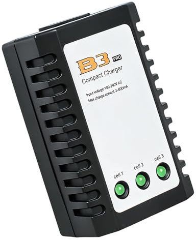 Lipo Battery Charger 2S 3S, 10W Balance Fast Charger for 7.4V/11.1V RC Car Drone Airsoft Gun Boat Quadcopter Lipo Battery, 230-240V Input with 1M Power Cord, 5-Layer Safety