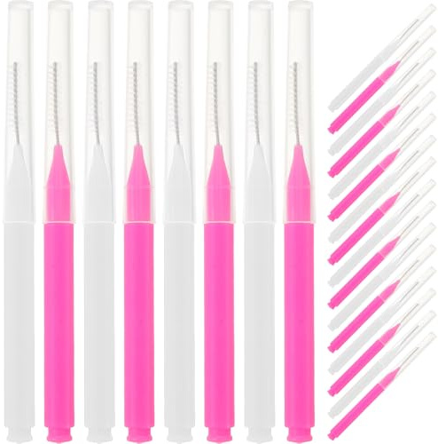 ARTIBETTER Lot de 50 Brosses de Nettoyage pour Pommeau de 25 Blanches 25 Roses, Petites Brosses Anti-obstruction en Plastique pour Salle de Bain, Outil Précis pour Petits Trous et Recoins,