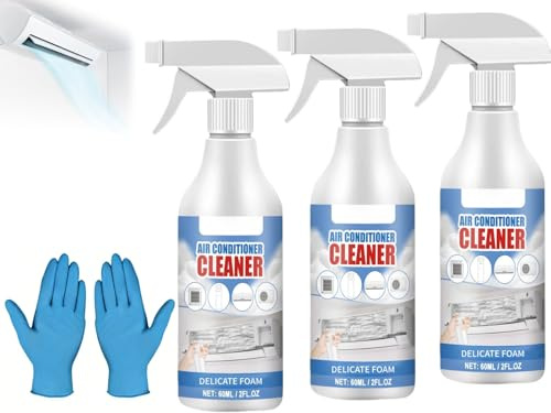 Klimaanlagen Reiniger,3pcs Entkalkender Reiniger für Klimaanlagen,Klimaanlagen Schaumreiniger,Klimaanlagenreiniger Schaum Spray,Schaumreiniger Spray Universalreiniger,Foam Coil Cleaner,60ml