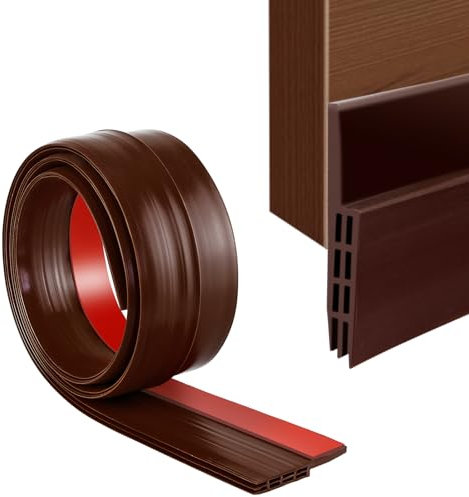SUNMON Zugluftstopper für Türen 100cm Braun - Türdichtung Selbstklebend Unten Haustür Zugluft Tür Windschutz Kälteschutz, 1M×5CM Tür Zugluftstopper Einfach angebracht Für Staub und Insektenabweisend