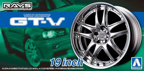 AOSHIMA 54628 Tuned Parts 71 VOLK RACING GT-V 19inch Tire & Wheel Set