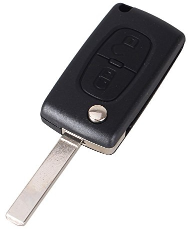 Carcasa Llave para Peugeot 207 307 308 3008 5008 807 Expert Partner C2 C3 C4 C8 Berlingo Jumpy | CE0536 | 2 Botones | Mando a Distancia con Ranura para Pilas