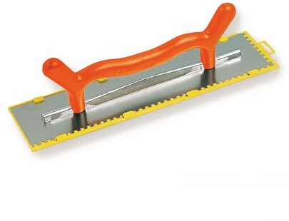 Platoir 2 mains denté à colle inox/plastique Mondelin 50x12cm