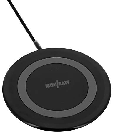 miniBatt Ultraslim PC QI kabelloses Ladegerät, Schwarz