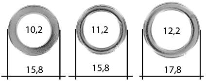 30-teiliges Fitschenringe Sortiment, je 10 x Ø 10/11/12 mm, zum Anheben von Türen, verzinkter Stahl, für Türscharniere, Unterlegscheiben, Distanzscheiben, Türheber