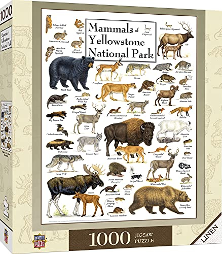 MasterPieces 1000-teiliges Puzzle für Erwachsene, Familie oder Kinder, Mammals of Yellowstone National Park – 48,9 x 67,9 cm