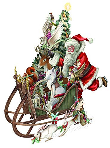 Paper D'Art 3D-Pop-Up-Weihnachtskarte – Santas Woodland Schlitten