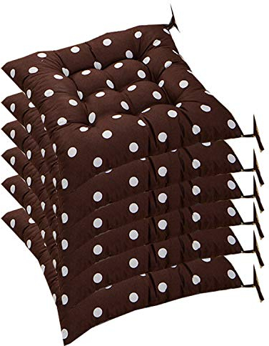 AGDLLYD 6er Set Stuhlkissen 40 x 40 cm Sitzkissen für Stühle mit 5cm Dicke Polsterung Kissen Sitzkissen Stuhlkissen Auflage Sitzauflage Terracotta (Kaffee)