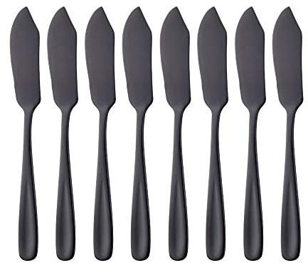 Buyer Star Cheese Butter Knife, Stainless Steel 18/10 6 Mini Desert Knives, Breakfast Slicer Sandwich Spreader,Set of 8