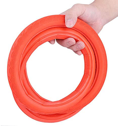 Pneu de vélo 700 × 23c Pneu antidéflagrant à Tube Plein Pneus de Remplacement pour vélo de Route Pignon Fixe 24 × 1 3/8 Rouge Noir Bleu[Rouge]