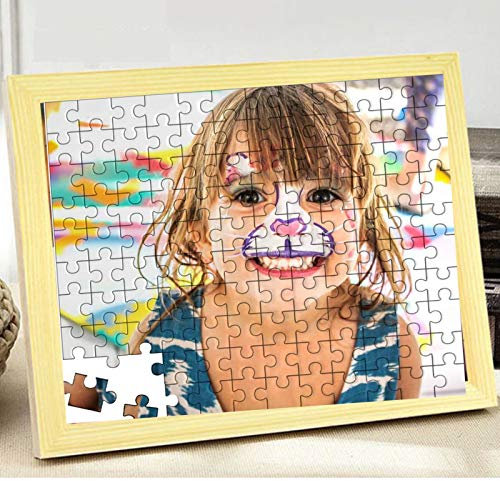 Custom Puzzles Jigsaw from Photos - 35/70/120/200/300/500/1000 Pieces for Adults Teen, Personalised Puzzle Wooden Puzzles Kids Jigsaw Activity Use as Party Favors, DIY Invites (with Photo Frame)
