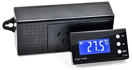 TopHomer Termostato digital LCD, temperatura ajustable y aspecto compacto para acuarios, reptiles, anfibios, acuarios
