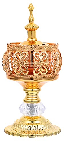SOIMISS Arabischen Weihrauch- Brenner Goldene Eisen Weihrauch Halter Tabletop Ornament Weihrauch Harz Räuchergefäß Einzugsgeschenk für Bakhoor Oud Weihrauch Sticks