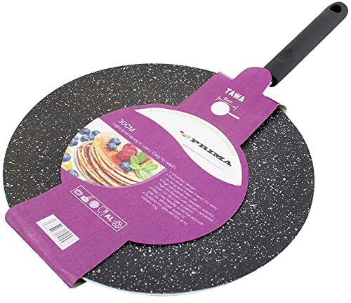 30 x cm DOSA TAWA Non Stick Crepe Prima Pan Classic Roti Chappati Naan Traditional Basic Pancake Bread Electric Gas Induction Base Cooker Home Kitchen Heavy Duty Chef Cooking UK Free P&P