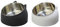 2 Pack Stainless Steel Pet Cat Bowl, Cat Food Bowl, Cat Water Bowl (200 ml, black+white)