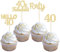 Gyufise Cupcake-Topper zum 40. Geburtstag, Hello 40 Forty Kuchendekorationen, 40 und fabelhafte Cupcake-Picker für 40. Geburtstag, 24 Stück