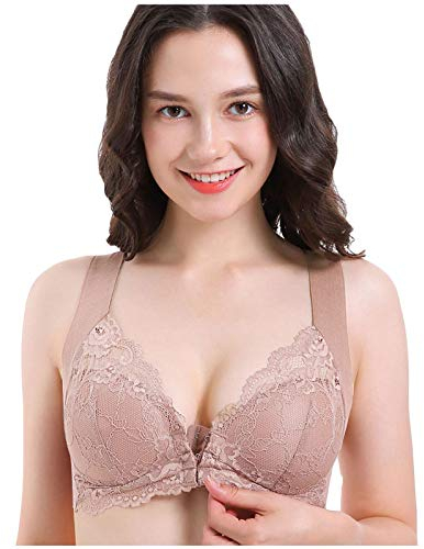 Ohne Bügel Push Up BH Mit Vorderverschluss Sexy BH Mit Frontverschluss Für Frauen, Übergröße, Komfort, Ohne Bügel, Ohne Bügel, Trainieren, Yoga, Sport-BHS, Stretch-Dessous Rosa 8L EU 115B