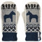 ÖJBRO VANTFABRIK Dalarna Blå Fäustlinge 4 Lagen beige/blau/schwarz Gr. M 100% Merinowolle Handschuhe Strick warm weich - Hergestellt in Schweden
