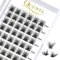 QUEWEL Cils individuels Cils en grappes Naturel Mat Mega C Curl Segments de cils 12 mm Fondation large Cils pour le maquillage des yeux Extension de cils DIY (Fluffy-C-12)