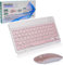Wireless Keyboard and Mouse,Bluetooth Rechargeable Mini Small Silent 10-inch Compact Flat Keyboard and Mouse Set for Computer/iPad/PC/Tablet/Surface/Mac/Microsoft/Android（pink）