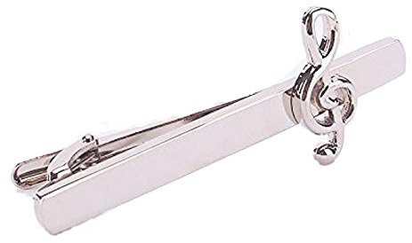 Symbole de musique pince à cravate pince à cravate en métal note de musique cravate clip élégant pince à cravate de la mode argent créatif et utile