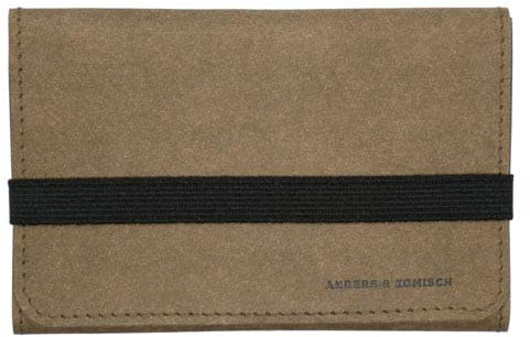 Anders & Komisch A&K KOMPAKT Minimalistisches Portemonnaie - Schlanke Geldbörse für Herren und Damen - Handarbeit aus Deutschland (Braun/Schwarz)