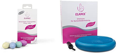 ELANEE Beckenboden-Trainingshilfen Phase I aktiv zur Stärkung der Beckenbodenmuskulatur bei Blasenschwäche & Sitzkissen für Beckenbodentraining zum Training der Beckenbodenmuskulatur