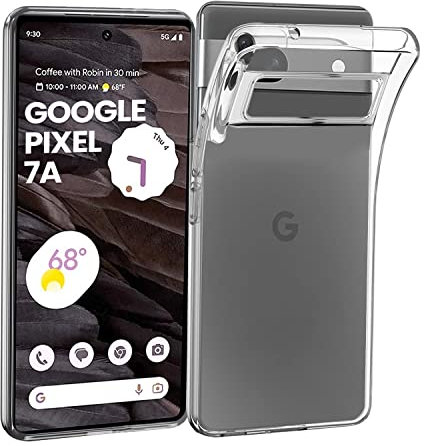 Clear Case for Google Pixel 7A [Slim Silicone Gel] [TPU Bumper] [Ultra Thin Soft Cover] Phone Cover (6.1) Crystal Clear Transparent