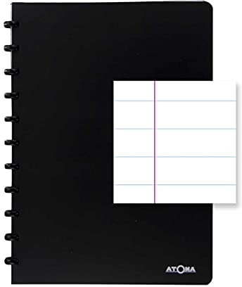 ATOMA Notizbuchsystem - Robust - A4 - schwarz - Liniert