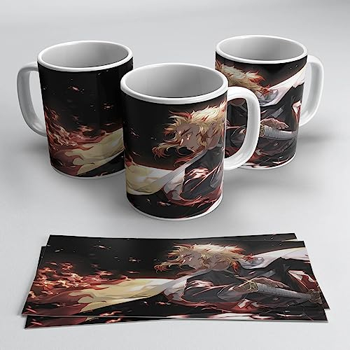 Tasse Demon Slayer de Kyojuro Rengoku - Cadeau pour les fans de la série Kimetsu no Yaiba | Céramique 355 ml