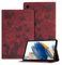 Auslbin Coque Tablette Samsung Tab A8 (2021) 10.5 en Relief, étui pour Tablette en Cuir PU Rétro sur Le Thème des Papillons et des Chats pour Sam Tab A8 (2021) 10.5, Rouge