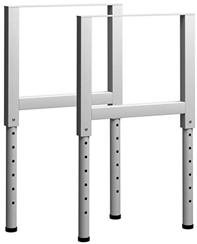 ZEYUAN Werkbankgestell Verstellbar 2 STK. Metall 55x(69-95,5) cm Grau, Werkstatteinrichtung, Werkbank Werkstatt, Werkzeugschrank, Werktisch, Werkzeugtisch, Werkbänke Für Heimwerker