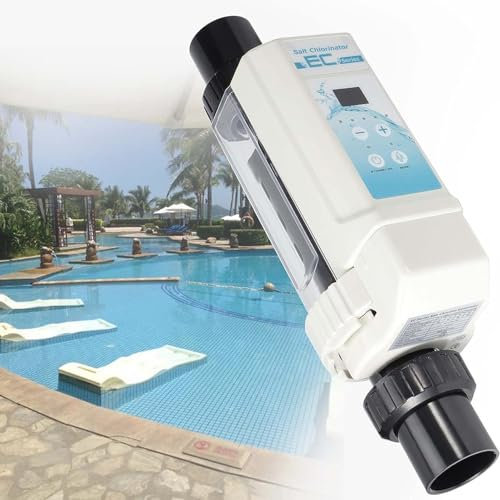 ExoticaBlend Générateur de Chlore au Sel Électrolyseur Chlorateur au Sel de Piscine pour Piscine à Débordement Spas,16g/h