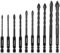 Oumuik10pcs Juego De Brocas Profesiona, Brocas De Carburo De Tungsteno（3-12mm） Para Azulejos,Porcelana, Vidrio, Ladrillo, Cemento, Madera, Etc.