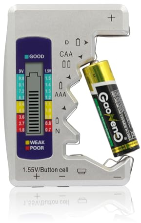 Kytpyi Tester Batterie Digitale con Display LCD - Per Batterie 1,5V (AA AAA C D N Bottone), 9V, 6F22 - Senza Carica, Piccola Famiglia Tester Pile