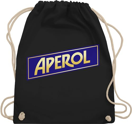Turnbeutel Rucksack - Karneval & Fasching - Taschen - Aperol Kostüm - Unisize - Schwarz - karnevalsbeutel faschings spritz beutel karnevalstasche karnevals stoff wurfbeutel fassenacht baumwolle