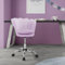 ML-Design Sedia da Ufficio in Velluto Viola Struttura in Metallo Sedia da Pranzo Imbottita con Schienale Regolabile in Altezza Sedia Girevole con 5 Rotelle Poltrona a Conchiglia per Ragazze