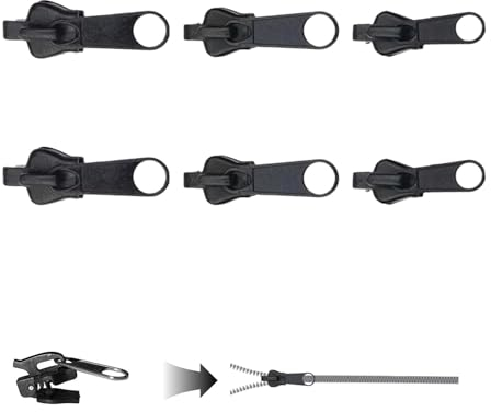 6 Stück Reißverschluss Reparaturset,Zipper Fix Ersatz,Reparatur Universal Set,Ersatzteile Reparieren,Schieber Clip Fix-Reißverschluss,Kit Metall Repair,Für Haushaltbarer Pull Reißverschlussschieber