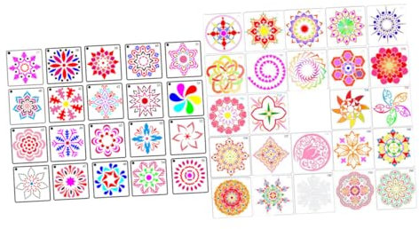 TOPPERFUN Kreatives Malwerkzeug 44 Mandala-schablonen Einfach Zu Verwenden Waschbar Für Ihr Handwerk