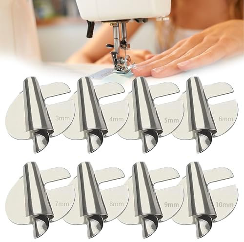 JVHLOV 8 Stück Näh Rollsaumfuß Set, Nähmaschinen Zubehör Rolled Saum Nähfuß, Breite Schmale Nahtführung, Universal Nähen gerollt Hemmer Fuß, Für Eine Breite Palette Von Nähmaschinen