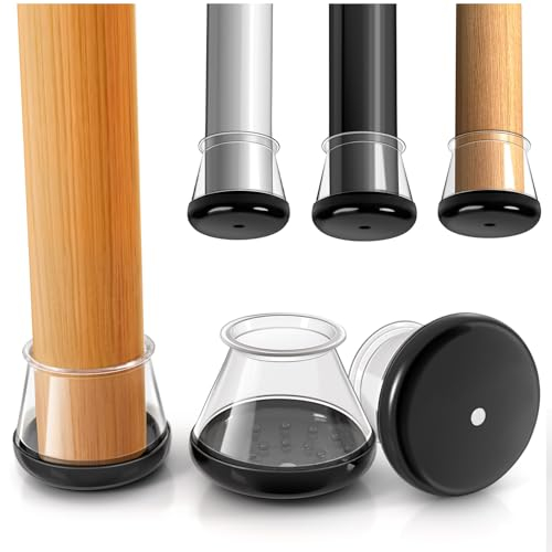 28 Stück Stuhlbeinschoner, (Fit 21.1-30mm) Transparent Silikon Stuhlbeinkappen, Rund stuhlkappen, Stuhlgleiter für Fliesen, Stuhlfüsse Bodenschutz