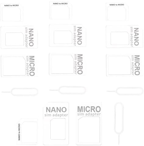 4 en 1 Adaptador de Tarjeta SIM, 4 Set Tarjeta SIM Adaptador Kit, Bandeja de Tarjeta Porta Sim Ranura, Adaptador de Tarjeta SIM con Pin de expulsión SIM
