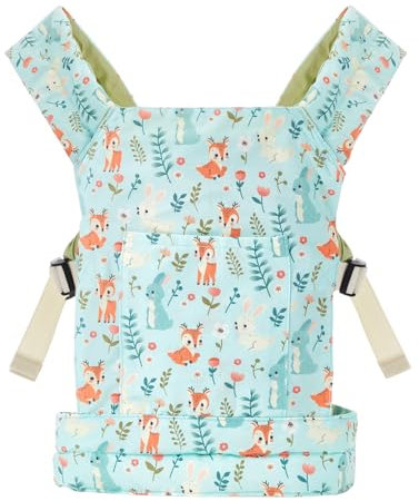 Lictin Porte Bébé Poupée 100% Coton - Accessoires Poupée pour Filles, Ajustable et Confortable, Porte Poupon Enfant Ergonomique, Accessoires Pour Poupées (Zoo Vert)