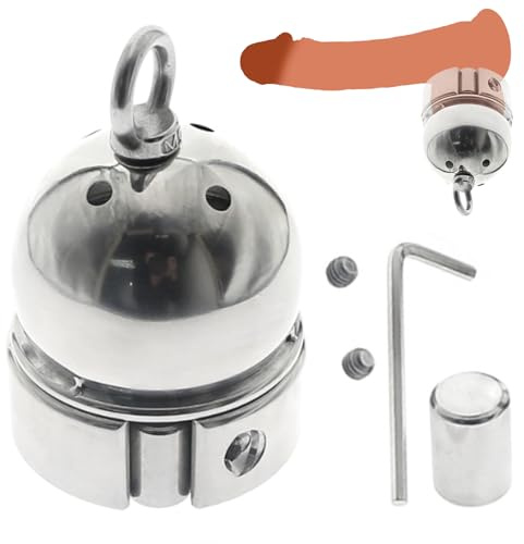 Soarvlorfy Edelstahl Extra Schwerer Hodenring mit Atmungsaktiv Hodenstrecker Hodengewicht Ballstretcher CBT Hodensack Anhänger Cockring Penisring Bondage Extrem Sexspielzeug für Männer
