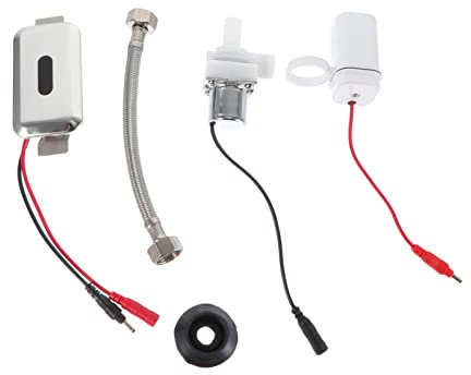 Hoement Sensor Urinalspüler Automatischer Berührungsloser Urinalspülsensor Unterputz Magnetventil Silber Einfache Installation Hygienische Urinalspülung für Toilette Zuhause Hotel Bar Club