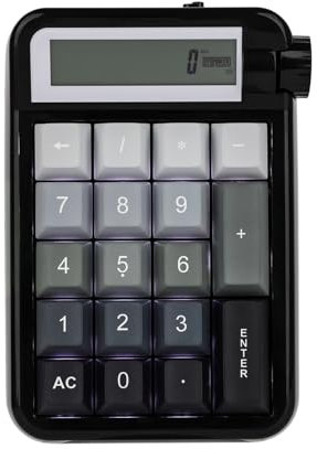 EPOMAKER Cypher 21 Teclado Numérico Mecánico Inalámbrico, con 18 Teclas, Botón Selector de Programas, Iluminación Blanca, NKRO, Wisteria Linear Switch (Black, Wisteria Linear Switch)