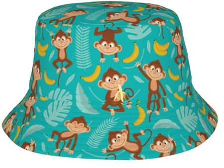 Unisex Anglerhut AFFE Mit Banane Fisherman Caps Atmungsaktives Strandhut Bequem Fischerhut Für Urlaub Ausflüge Frühjahr