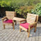 Staffordshire Outbuildings Wooden Garden Twin Set – 2 FSC-Certified Redwood Chairs with Removable Angled Tray – Outdoor Patio Seating Set – Delivered Fully Assembled – Weather-Resistant