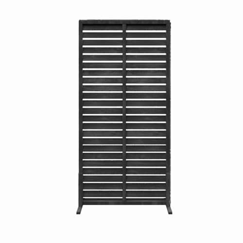 Pannelli decorativi in legno per esterni, per giardino, balcone e patio, staccionata autoportante, per bordi del cortile e miglioramento della privacy (nero, 90 x 150 cm)